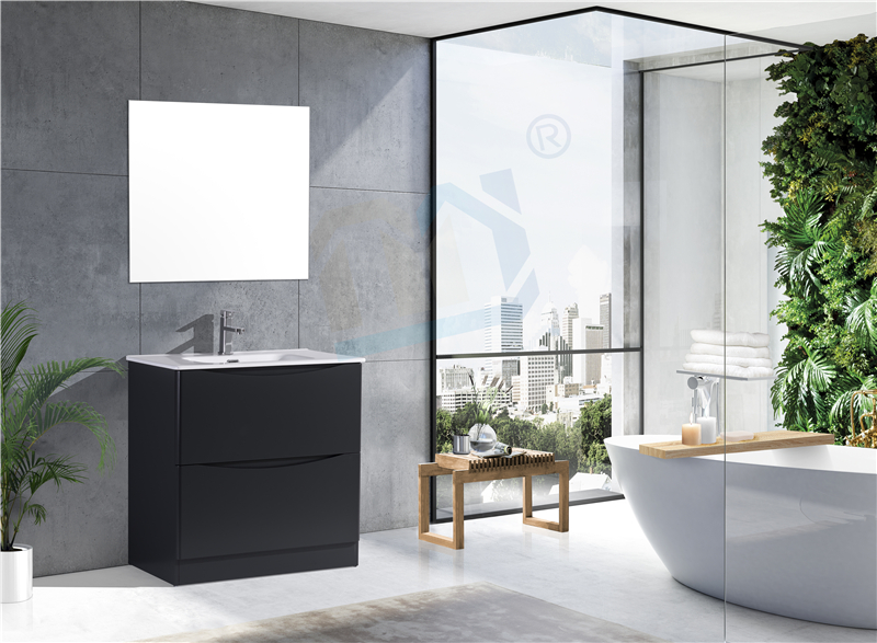 Sophie Dark Grey 800mm Floor-standing vanity unit and basin