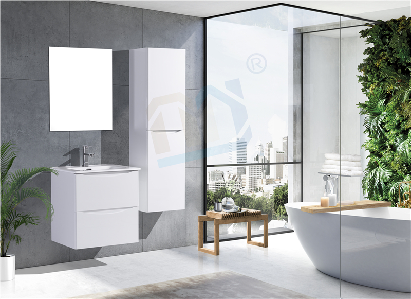 Sophie Gloss White 600mm wall hung vanity unit and basin